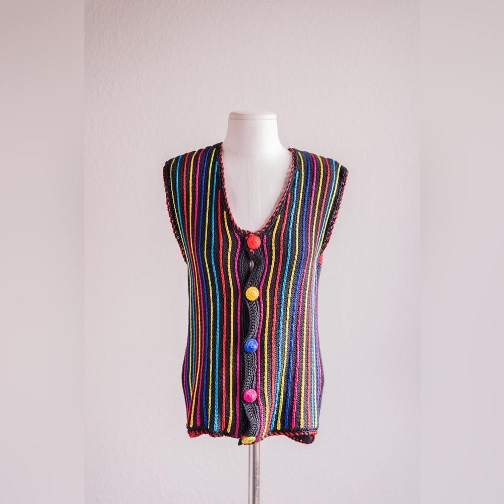 Vintage Colorful Knitted Vest